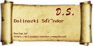 Dolinszki Sándor névjegykártya