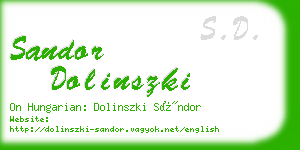 sandor dolinszki business card
